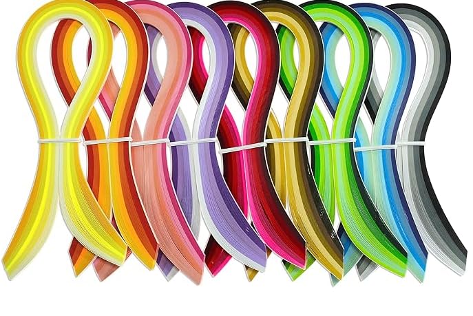 Septe Multi-Color Quilling Paper Strips Kits 900 Strips 42 Colors, 3mm Width, 15Inch Length,9 Sets - Image 1